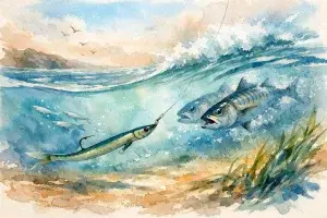Sandaal Imitation beim Meeresangeln richtig fischen